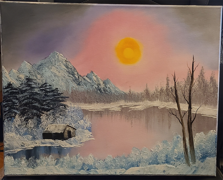 Frozen Lake Painting by Bardos