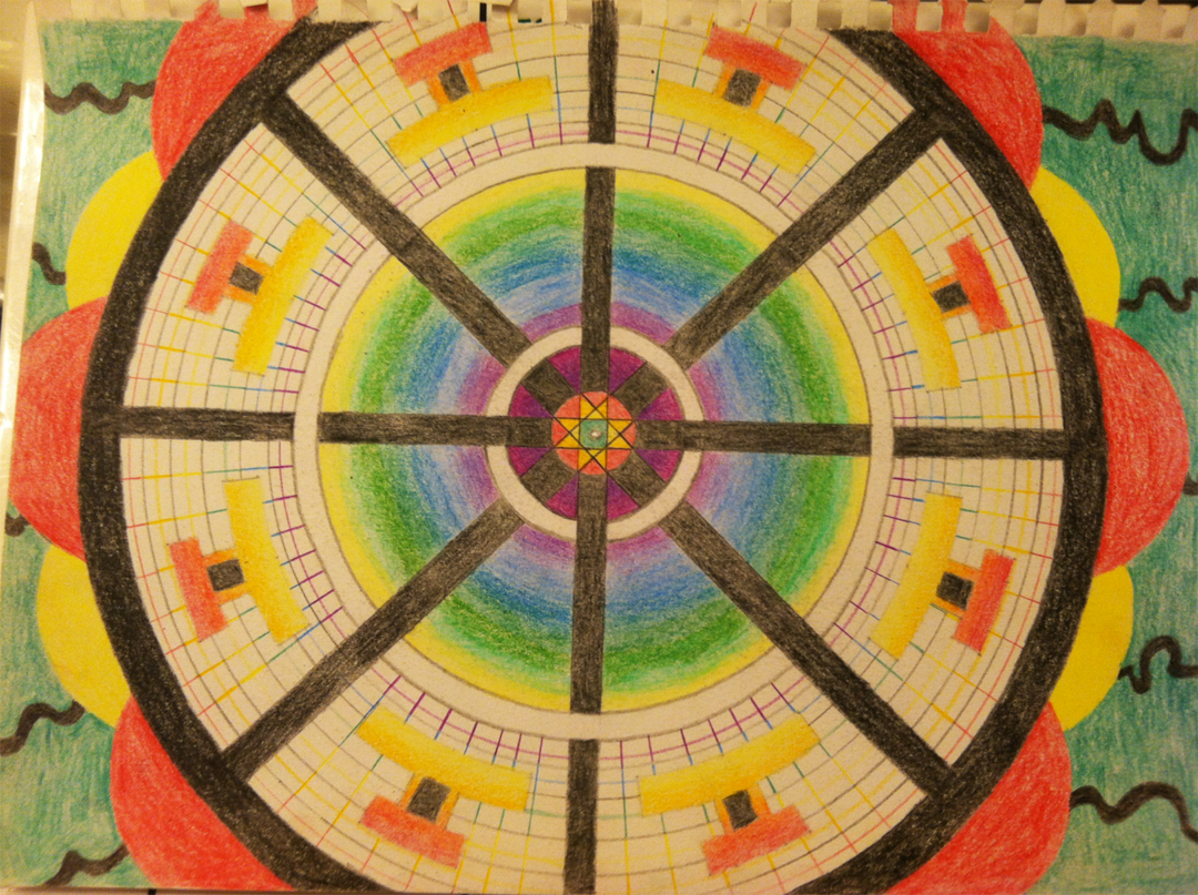 Penciled Mandala Drawing by Bardos