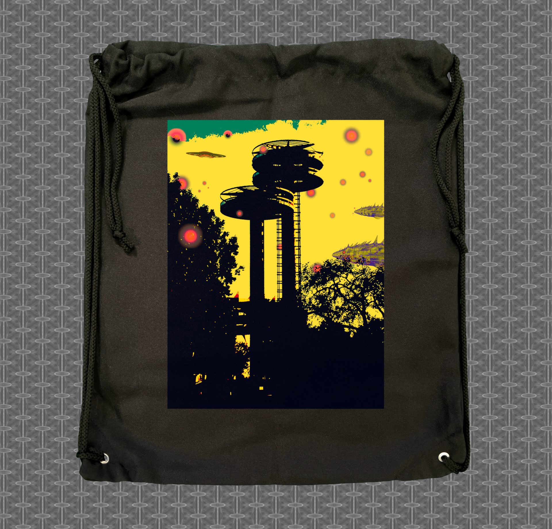 Surrounded Drawstring Bag